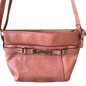 Rosetti Orange Coral Textured Cross Body Shoulder‎ Bag Medium EUC
